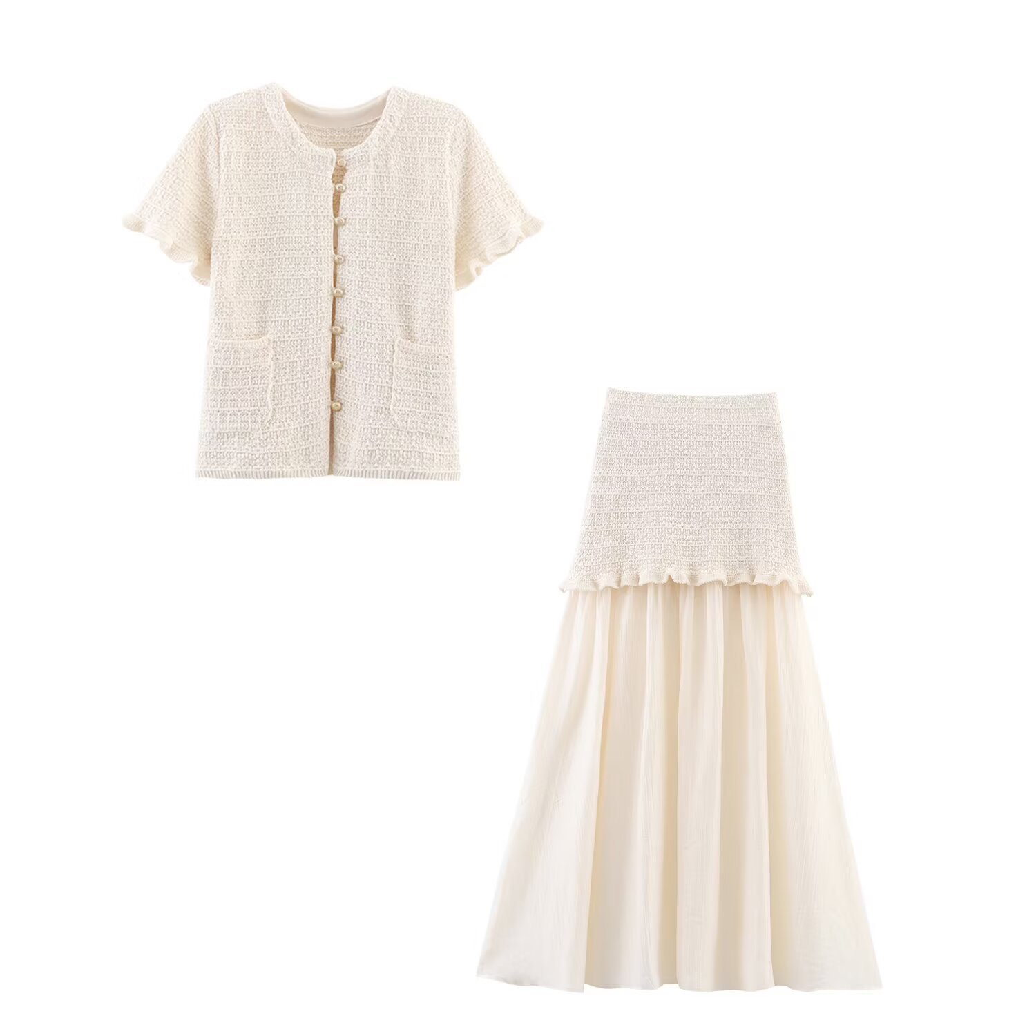Kall Shopping Kall Shopping Textured Knit Skirt Set l size: l
