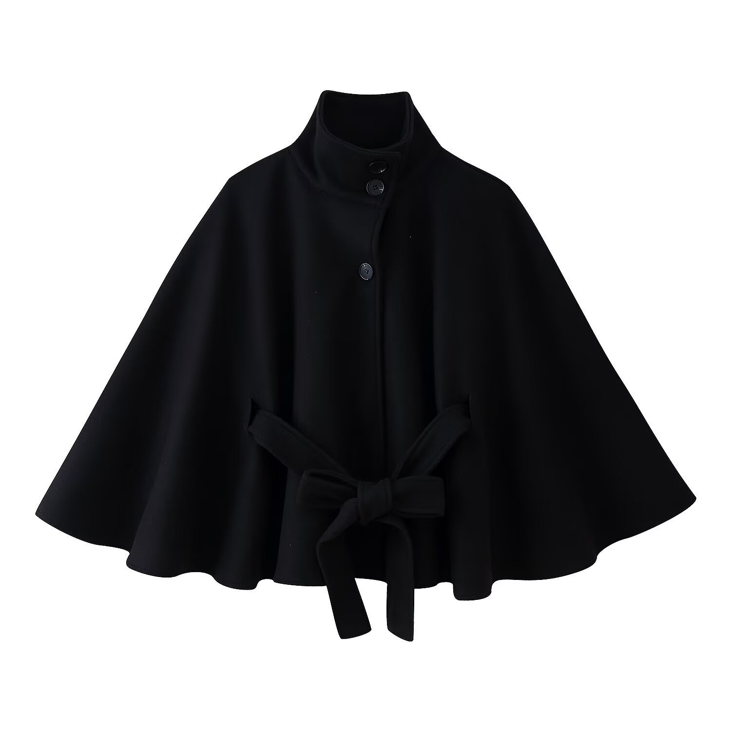 Kall Shopping Kall Shopping Elegant Belted Wool Blend Cape xl size: xl