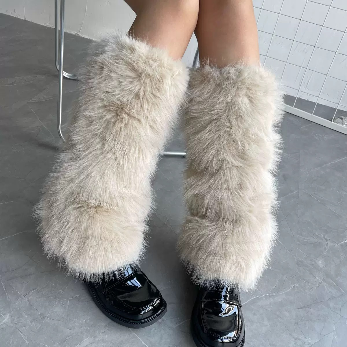 Kall Shopping Kall Shopping Plush Faux Fur Leg Warmers