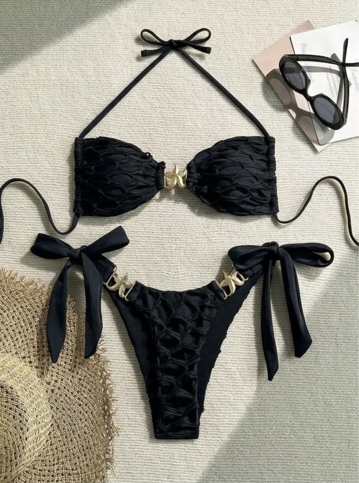 Kall Shopping Kall Shopping Starfish Detail Textured Bikini Set xl size: xl