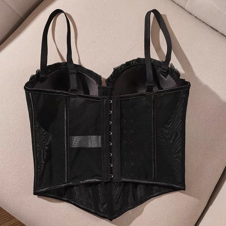 Kall Shopping Kall Shopping Pleated Mesh Corset Top