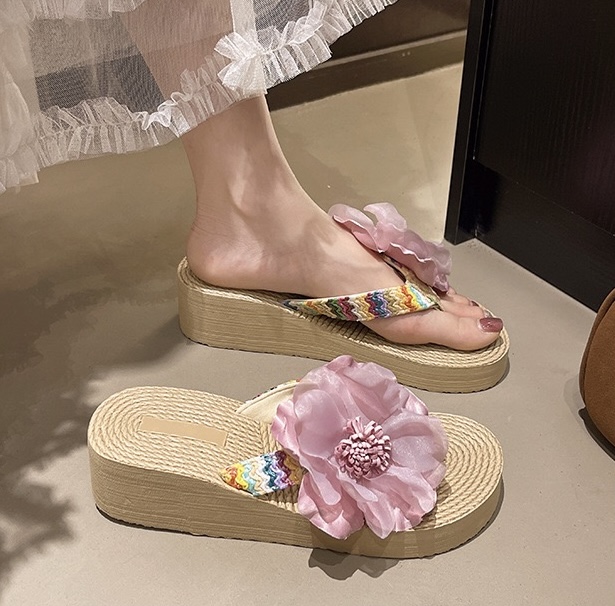 Kall Shopping Kall Shopping Floral Embellished Wedge Sandals 40 size: 40